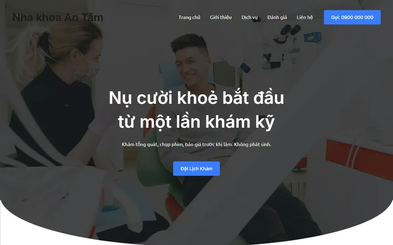Web mẫu ngành Phòng khám, nha khoa do webdesigner.vn dựng