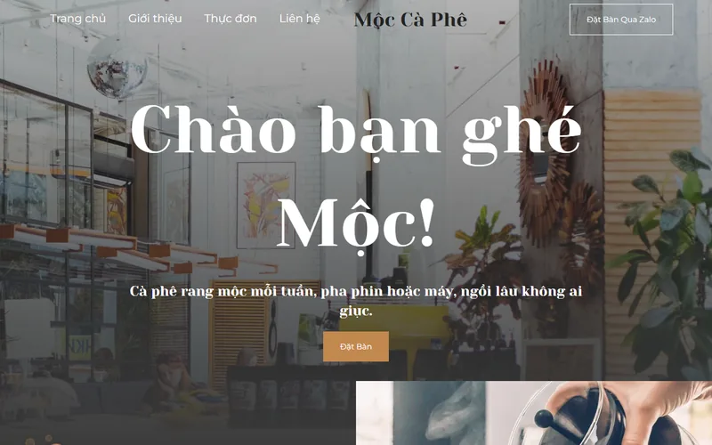 Web mẫu ngành Quán ăn, cà phê do webdesigner.vn dựng