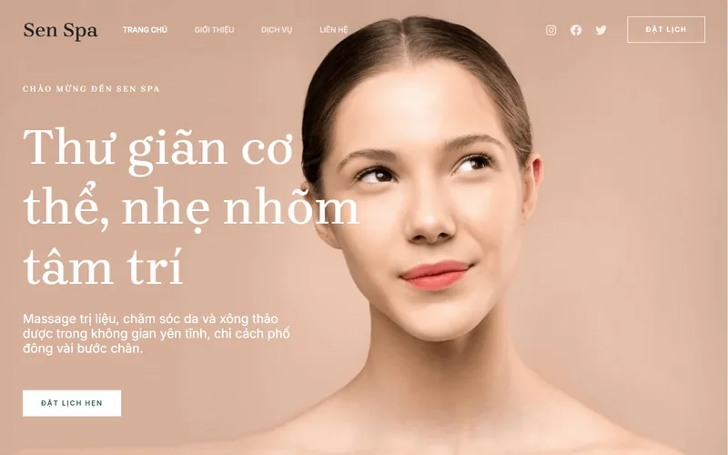 Web mẫu ngành Spa, tóc, thẩm mỹ do webdesigner.vn dựng