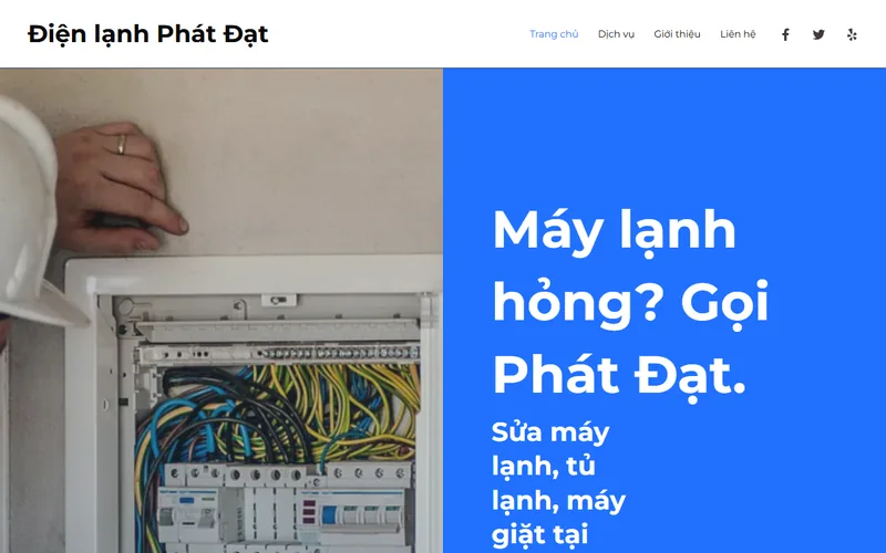 Web mẫu ngành Sửa chữa, dịch vụ tại nhà do webdesigner.vn dựng